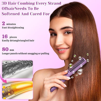 Wallydeals-Portable Mini, Cordless Rechargeable and Adjustable Hair Straightener Hot Comb